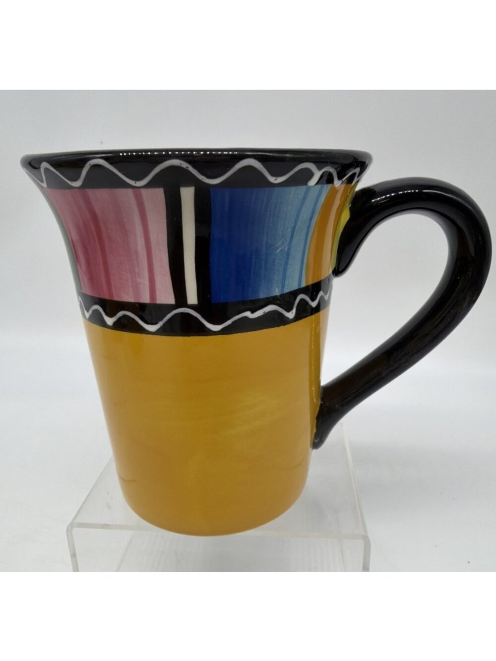 Serape By Nancy Green For Certified International Coffee Mugs Yellow D/C ‘08 EUC
